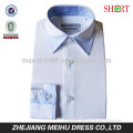 Custom White oxford 80s 2 ply shirt fused collar dress shirt boys shirts